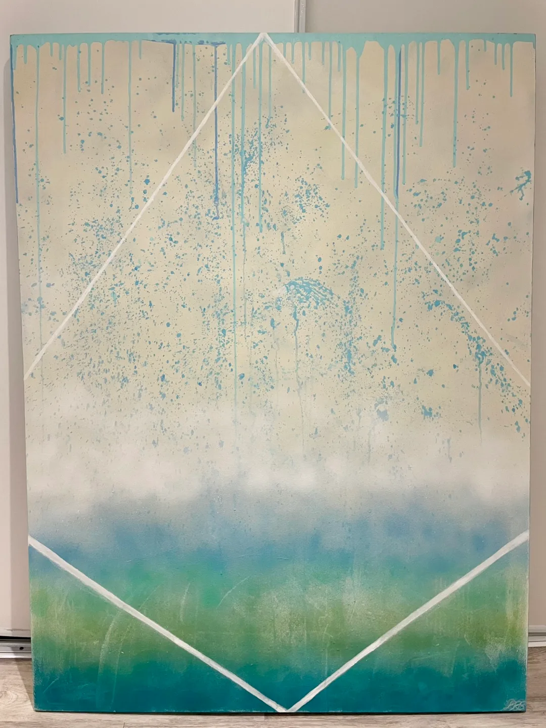 Large Abstract Canvas Painting by Lilian Barrera thumbnail