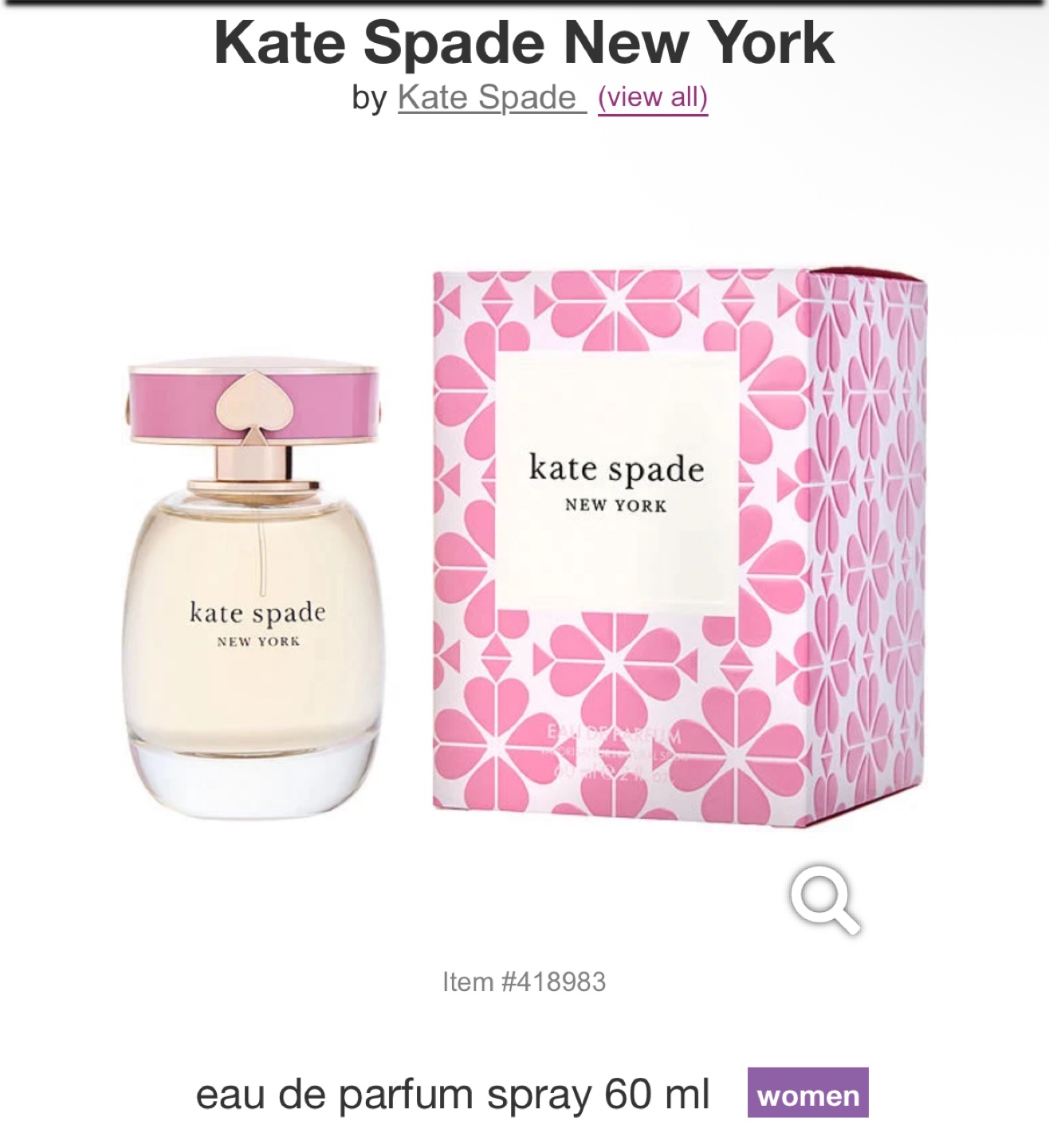 Kate Spade New York Eau de Parfum Spray 60ml - NEED GONE!!