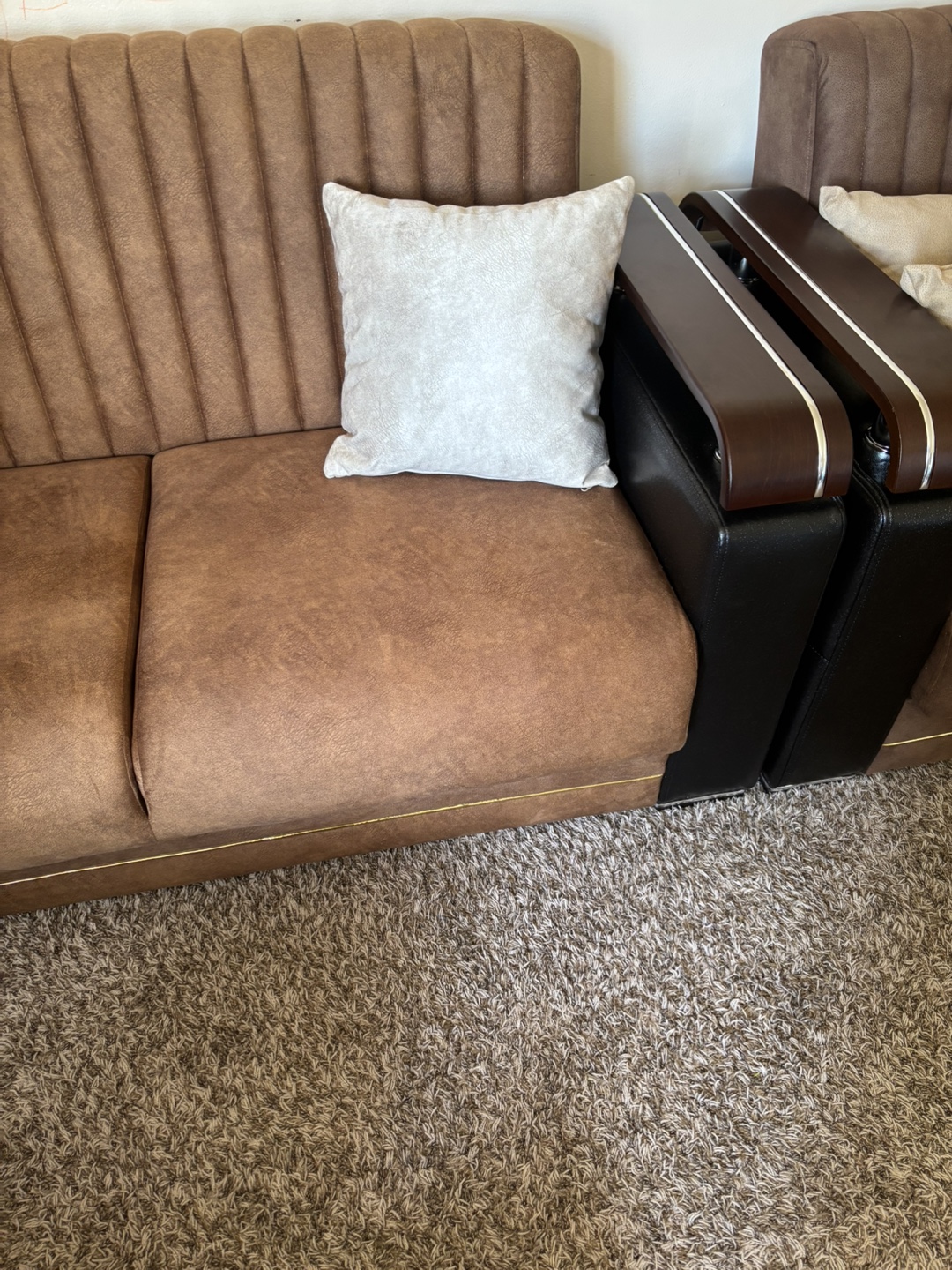 Brown love seat with Storage - photo 2