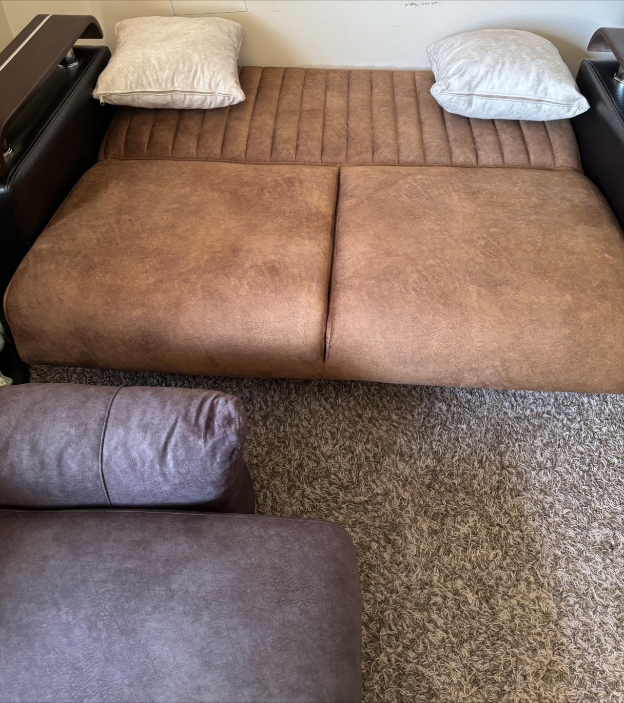 Brown love seat with Storage - photo 3