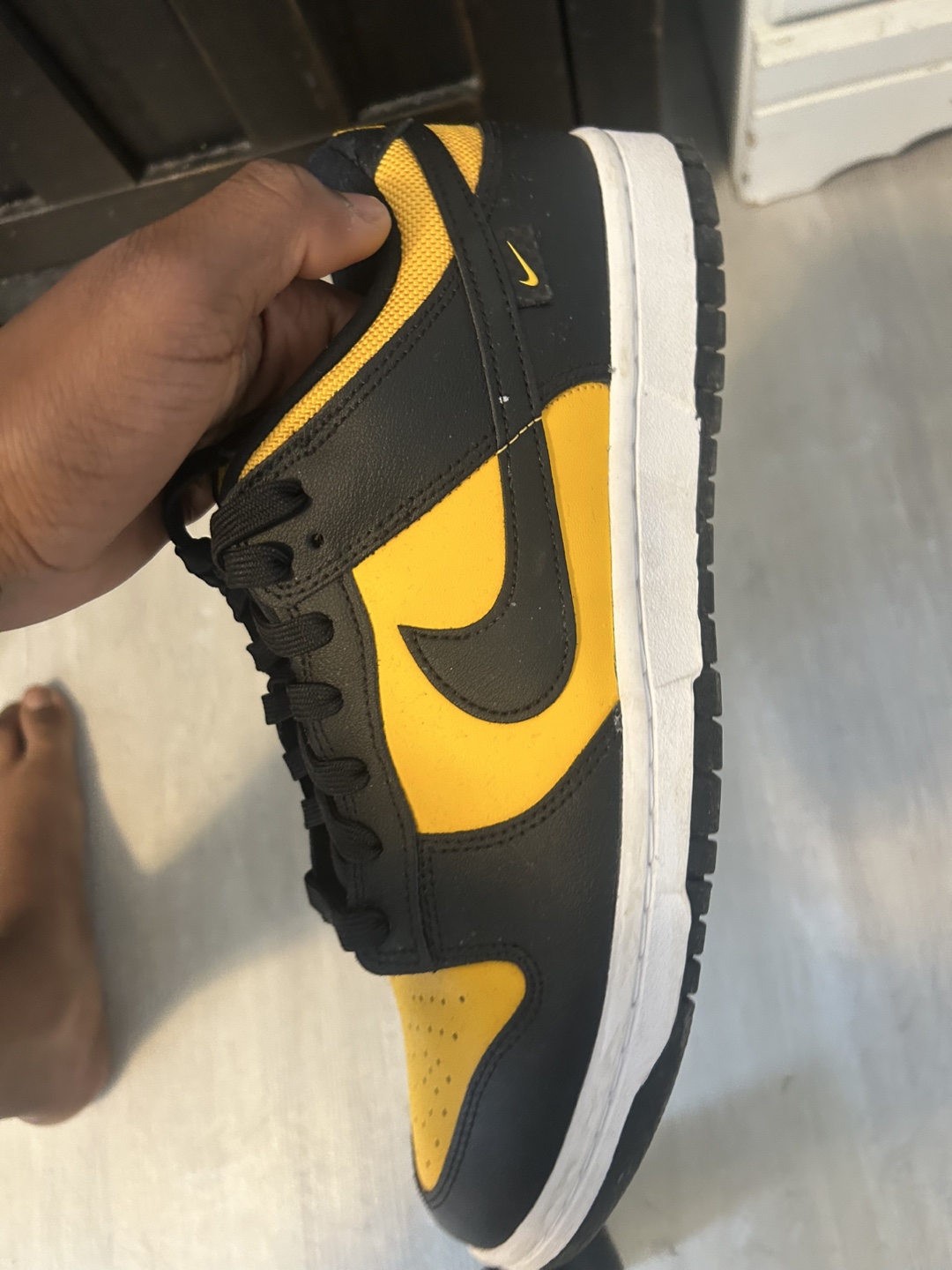 Nike Dunk Low Black Yellow Sneakers - photo 4