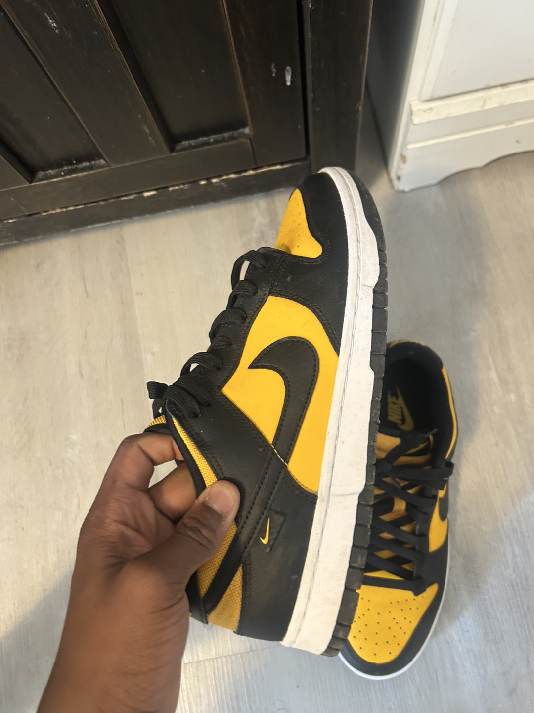Nike Dunk Low Black Yellow Sneakers - photo 2