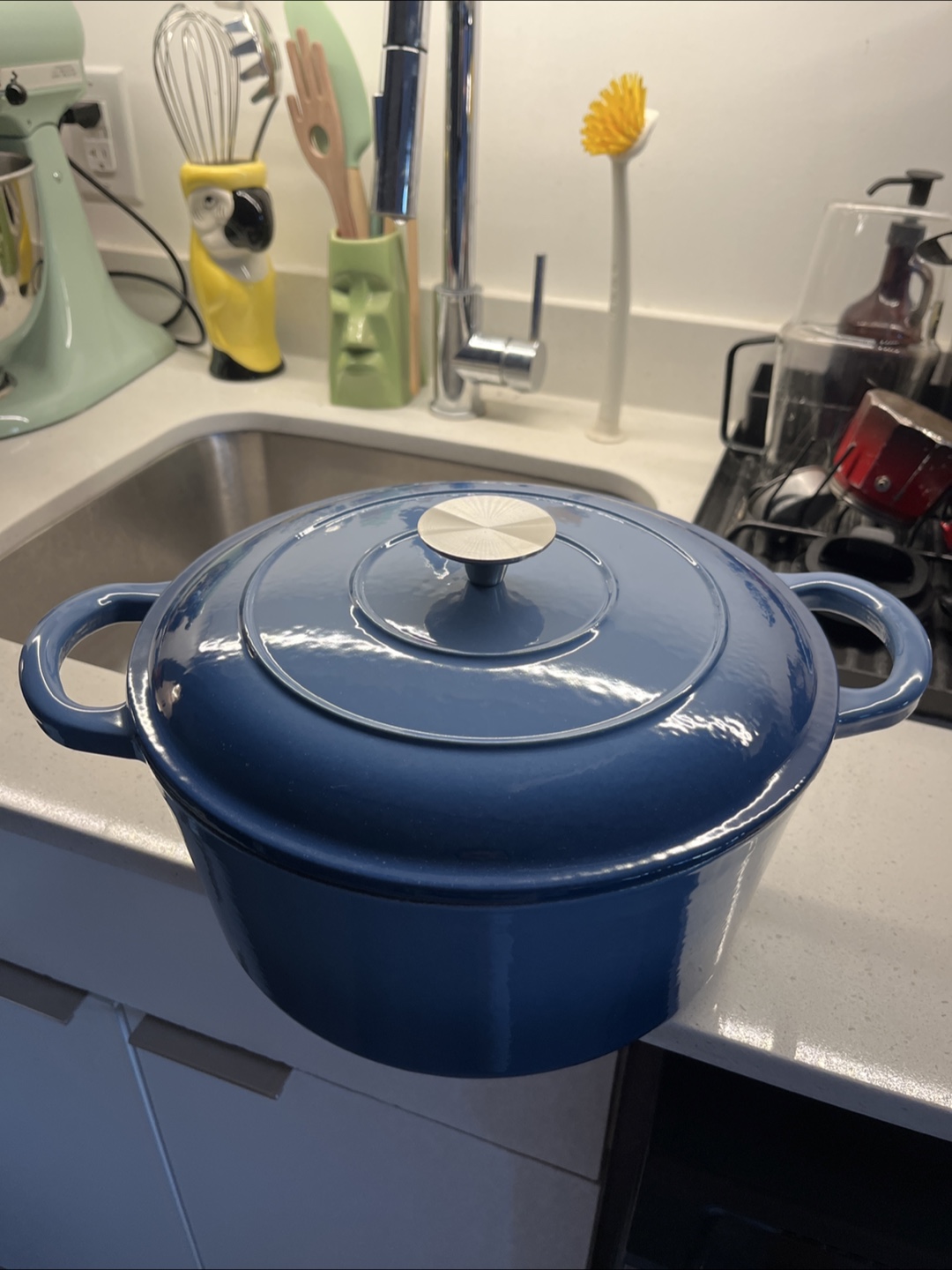 BRAND NEW Blue Enamel Cast Iron Dutch Oven