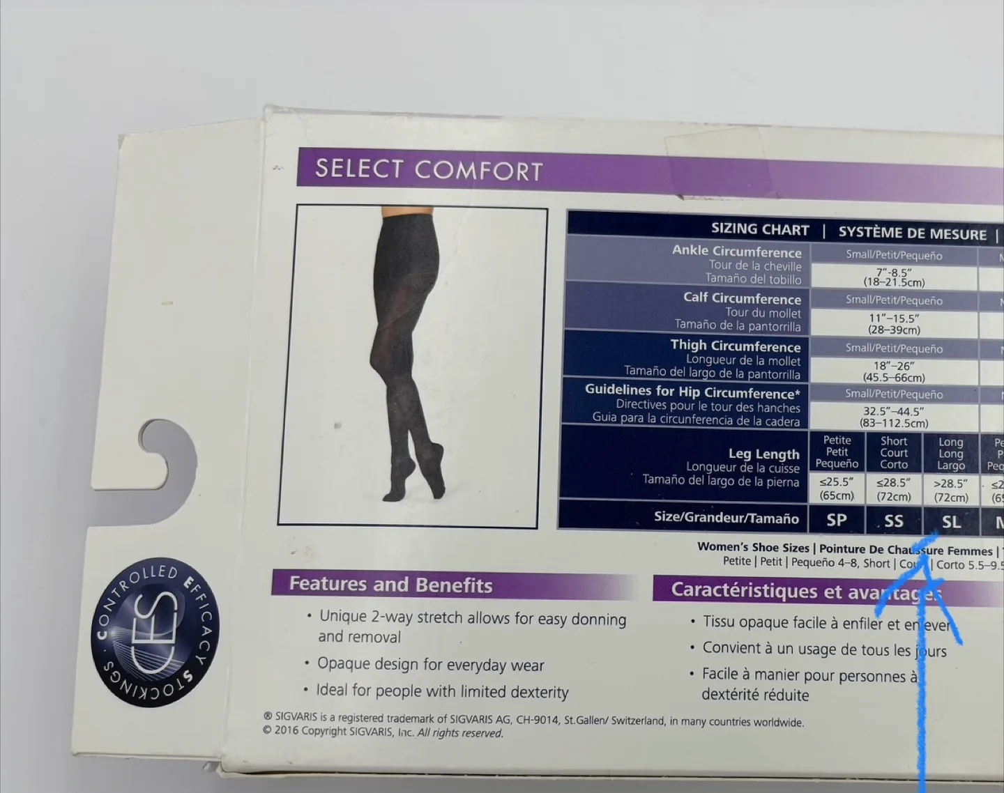 NEW Sigvaris Select Comfort Graduated Compression Pantyhose image indicator(2)