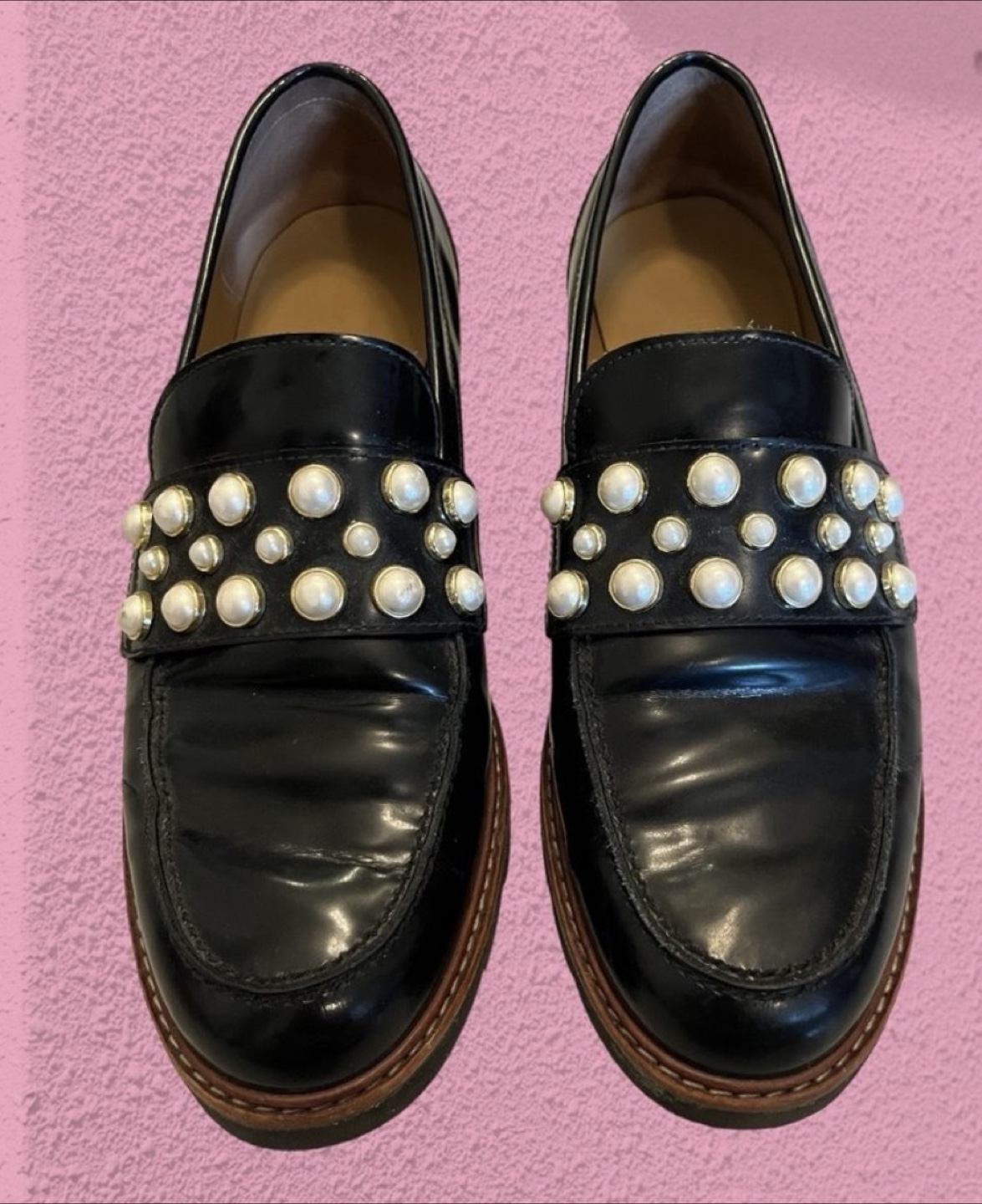 Stuart Weitzman Pearl Embellished Loafers - photo 2