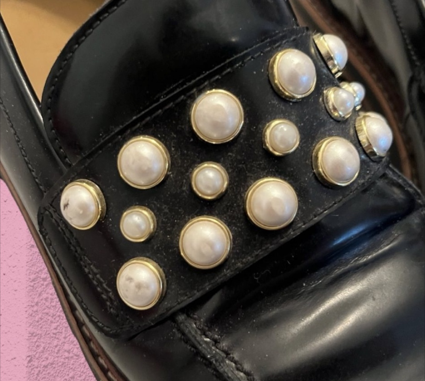 Stuart Weitzman Pearl Embellished Loafers - photo 5