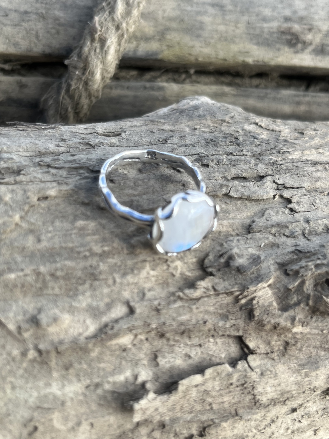 New Rainbow Moonstone Ring, Sterling Silver - photo 5