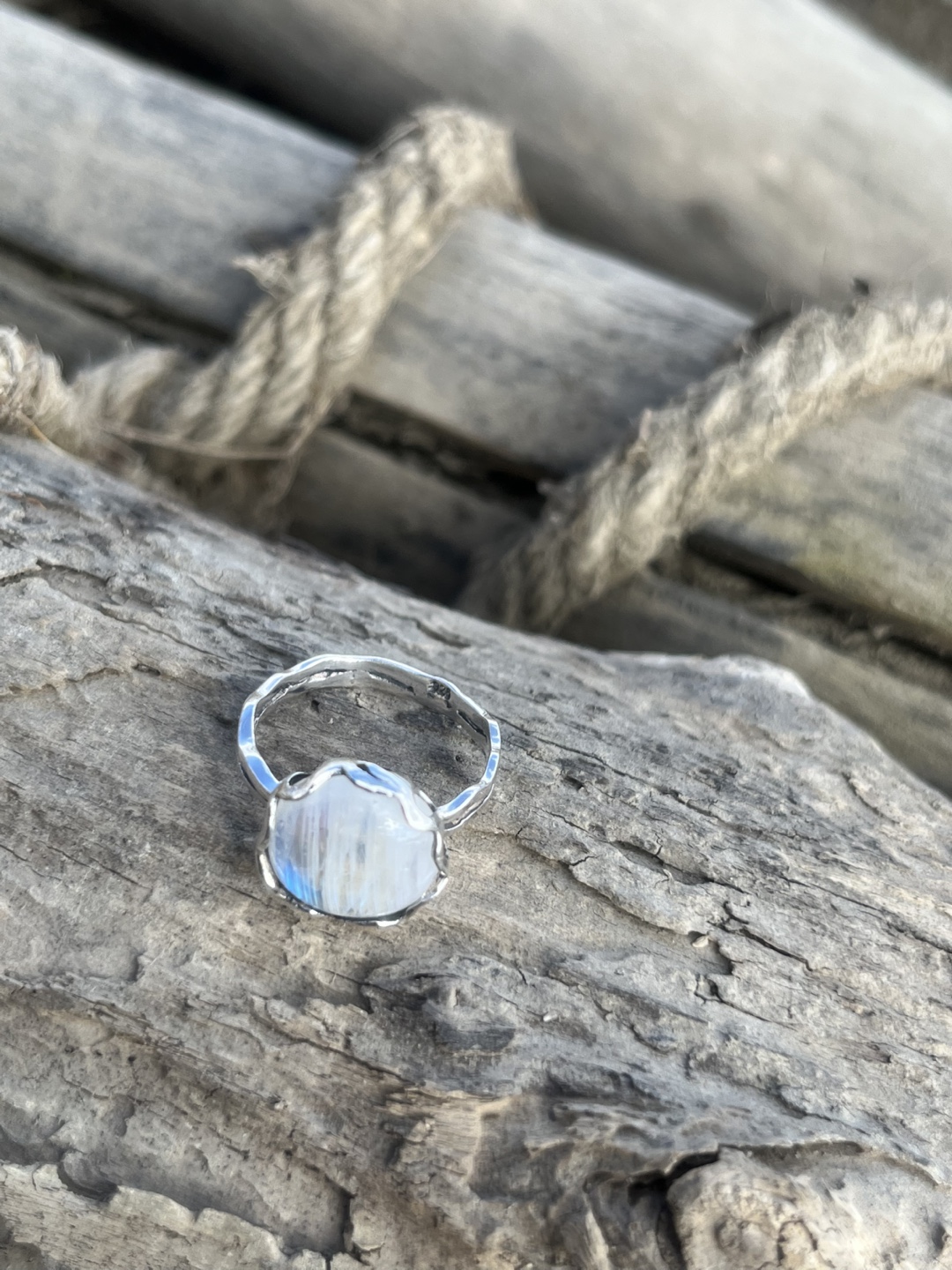 New Rainbow Moonstone Ring, Sterling Silver - photo 4