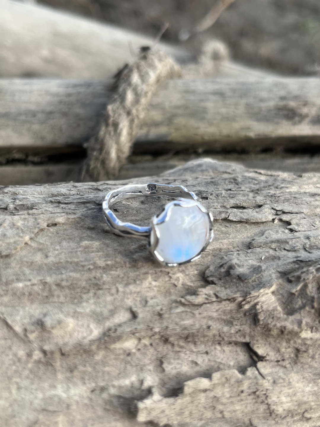 New Rainbow Moonstone Ring, Sterling Silver - photo 3