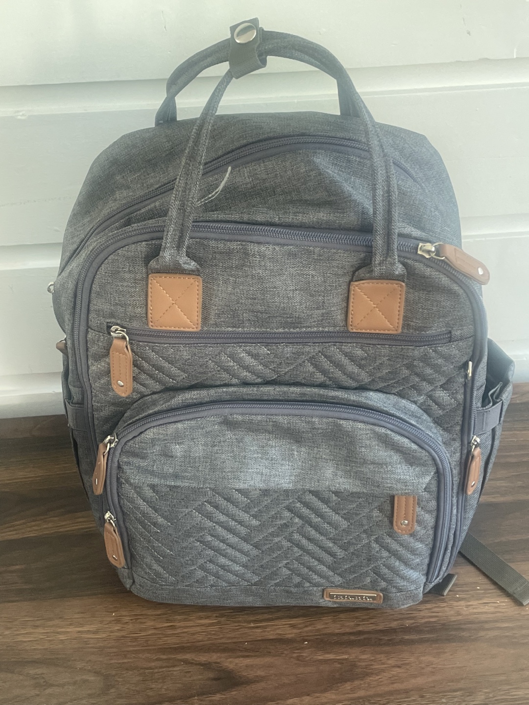Grey Diaper Bag Backpack