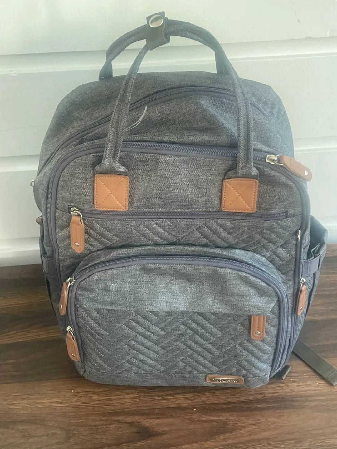 Grey Diaper Bag Backpack thumbnail