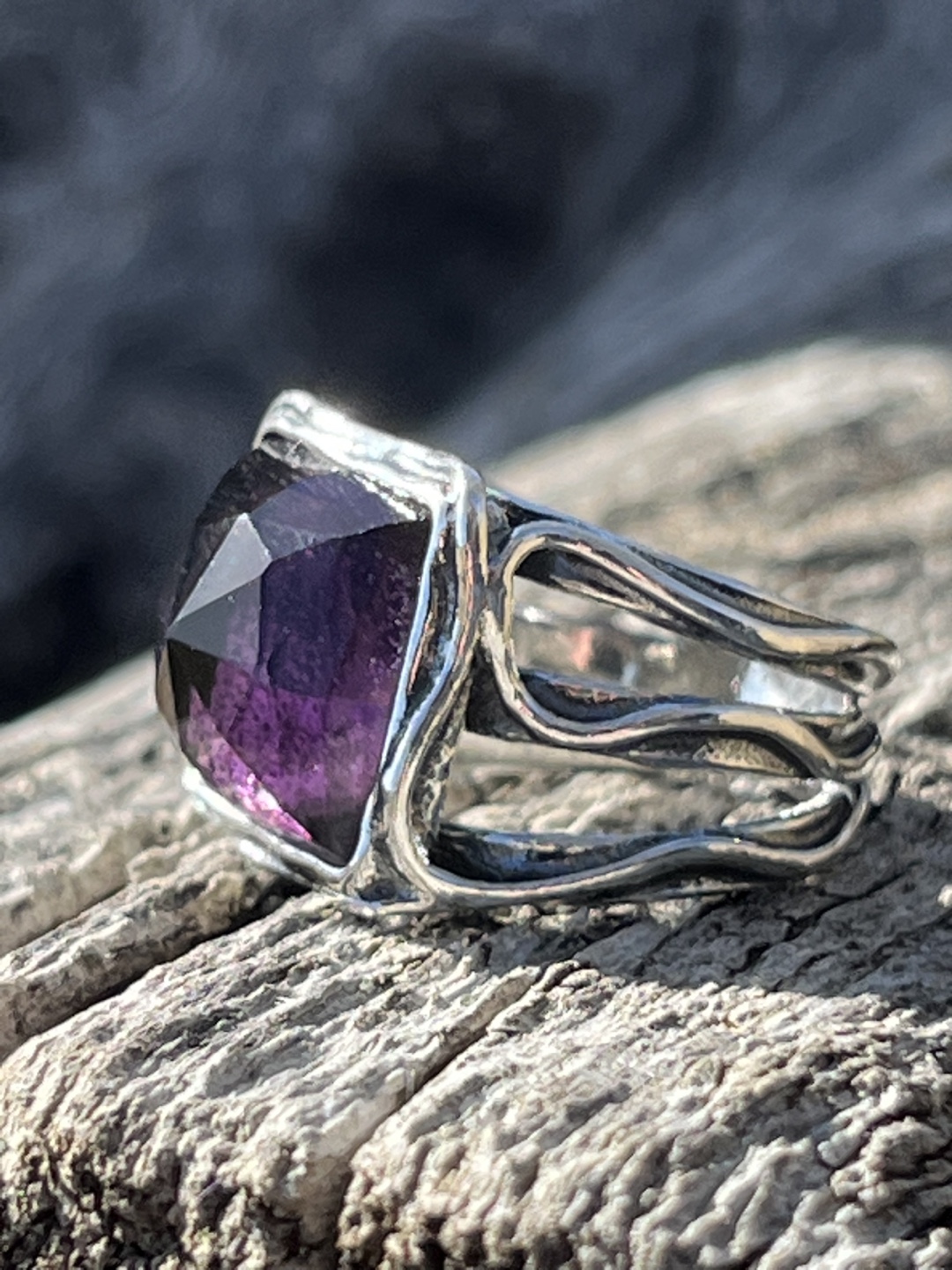 Amethyst Statement Ring, Size 6, Didae Design