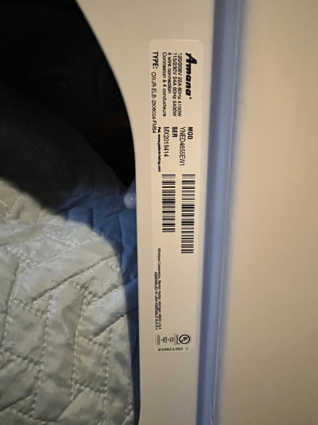 Amana Electric Dryer - Used - photo 3