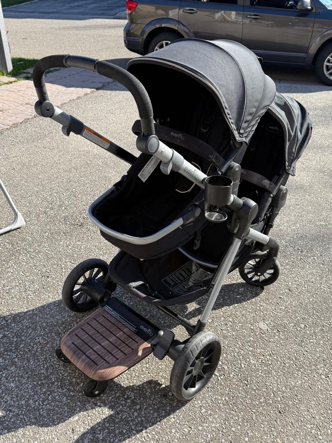 Evenflo Pivot X2 Double Stroller crib baby chair baby jumping - photo 5