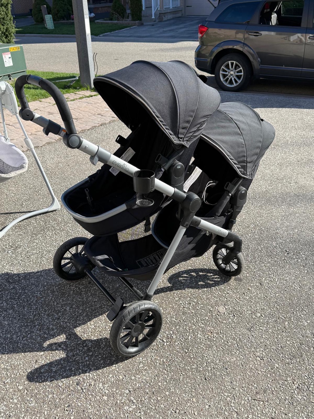 Evenflo Pivot X2 Double Stroller crib baby chair baby jumping - photo 3