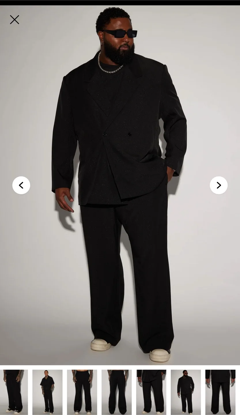 Fashionnova black glitter zip-up jacket and trousers image indicator(4)