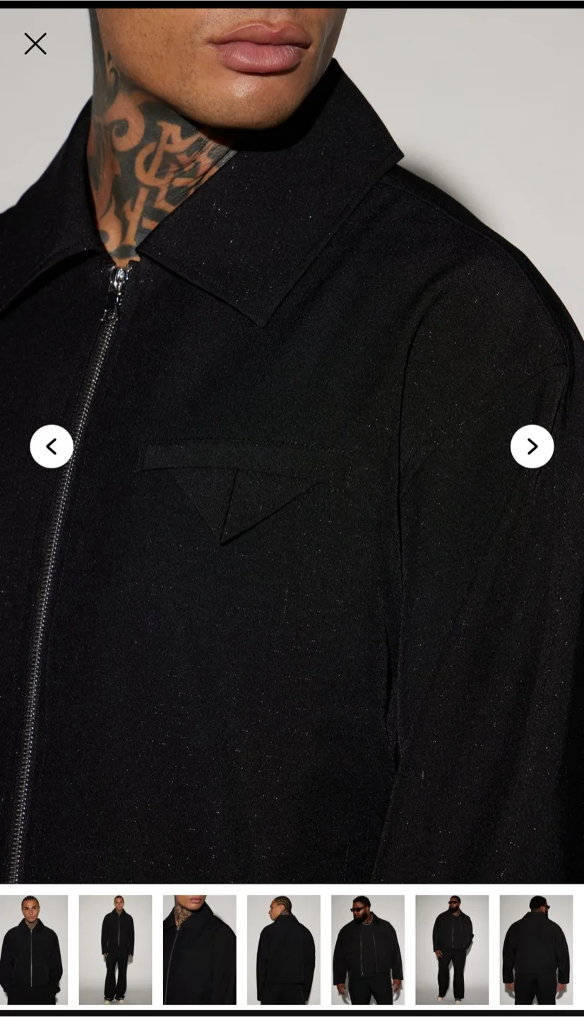 Fashionnova black glitter zip-up jacket and trousers image indicator(6)