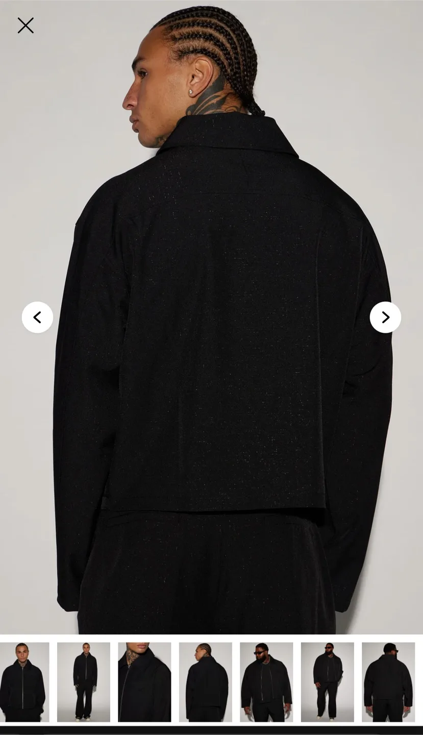 Fashionnova black glitter zip-up jacket and trousers image indicator(7)