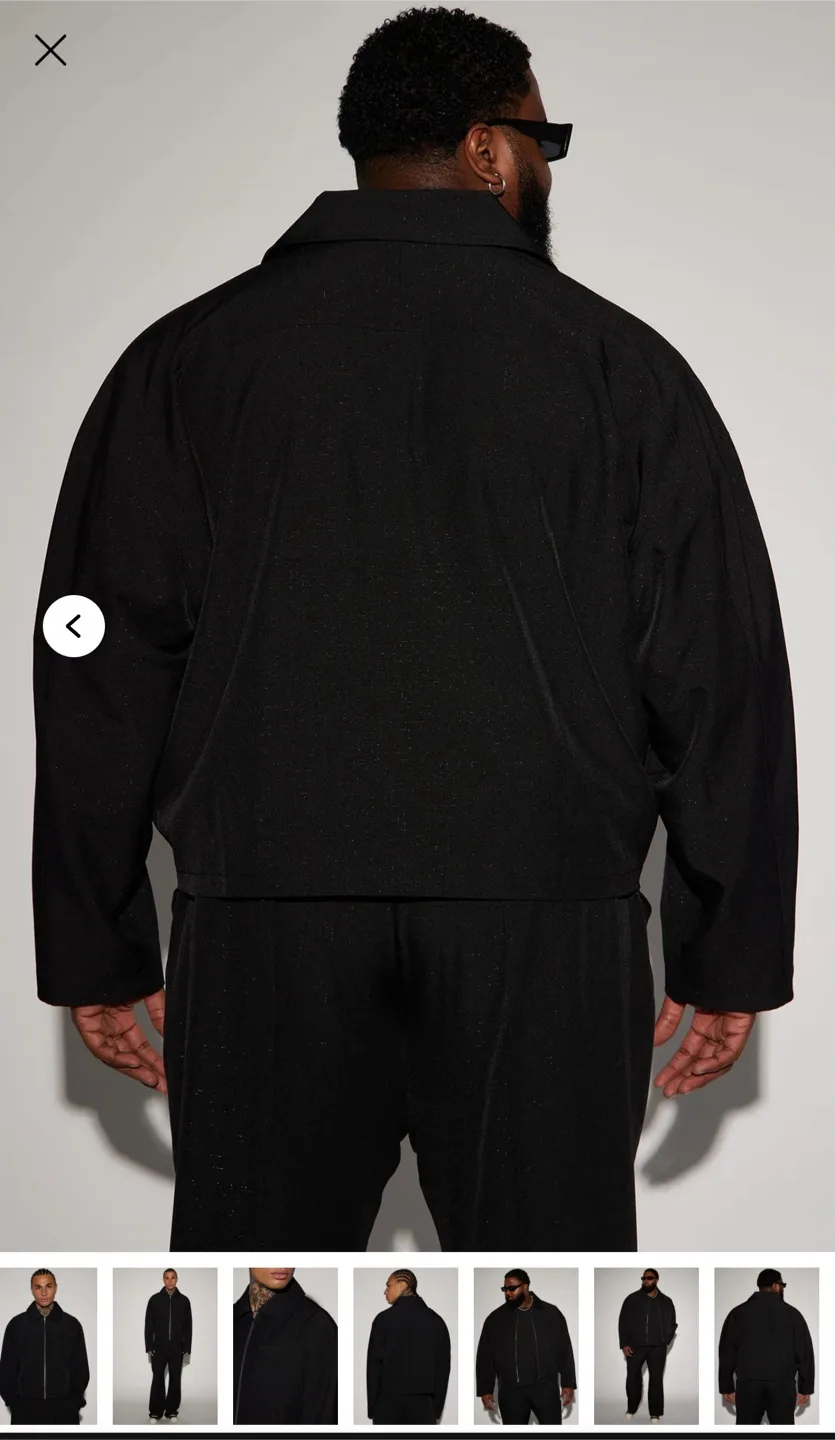 Fashionnova black glitter zip-up jacket and trousers image indicator(8)