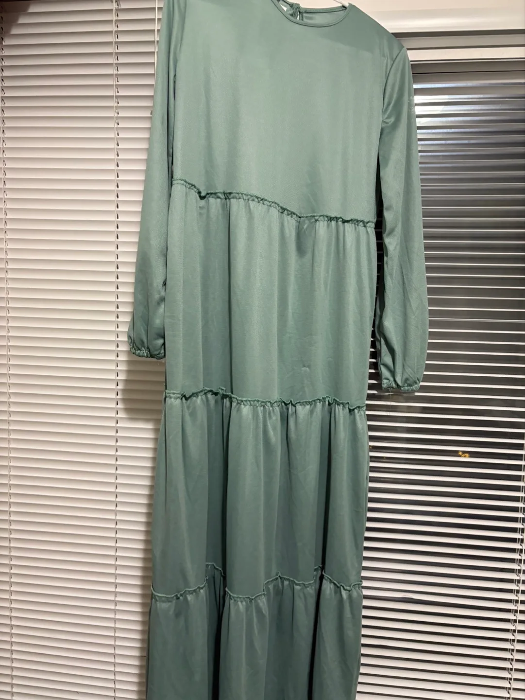 Black Abaya Dress with Embellishments, Size L image indicator(7)