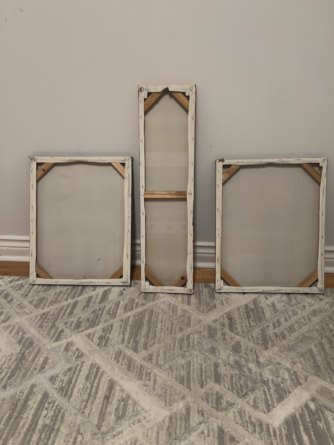 Set of three abstract paintings - photo 2