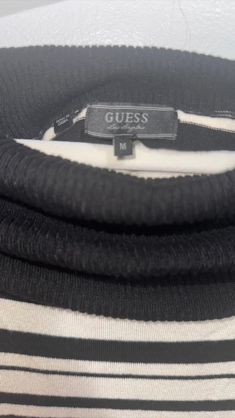 GUESS Black and White Striped Sweater Dress image indicator(2)