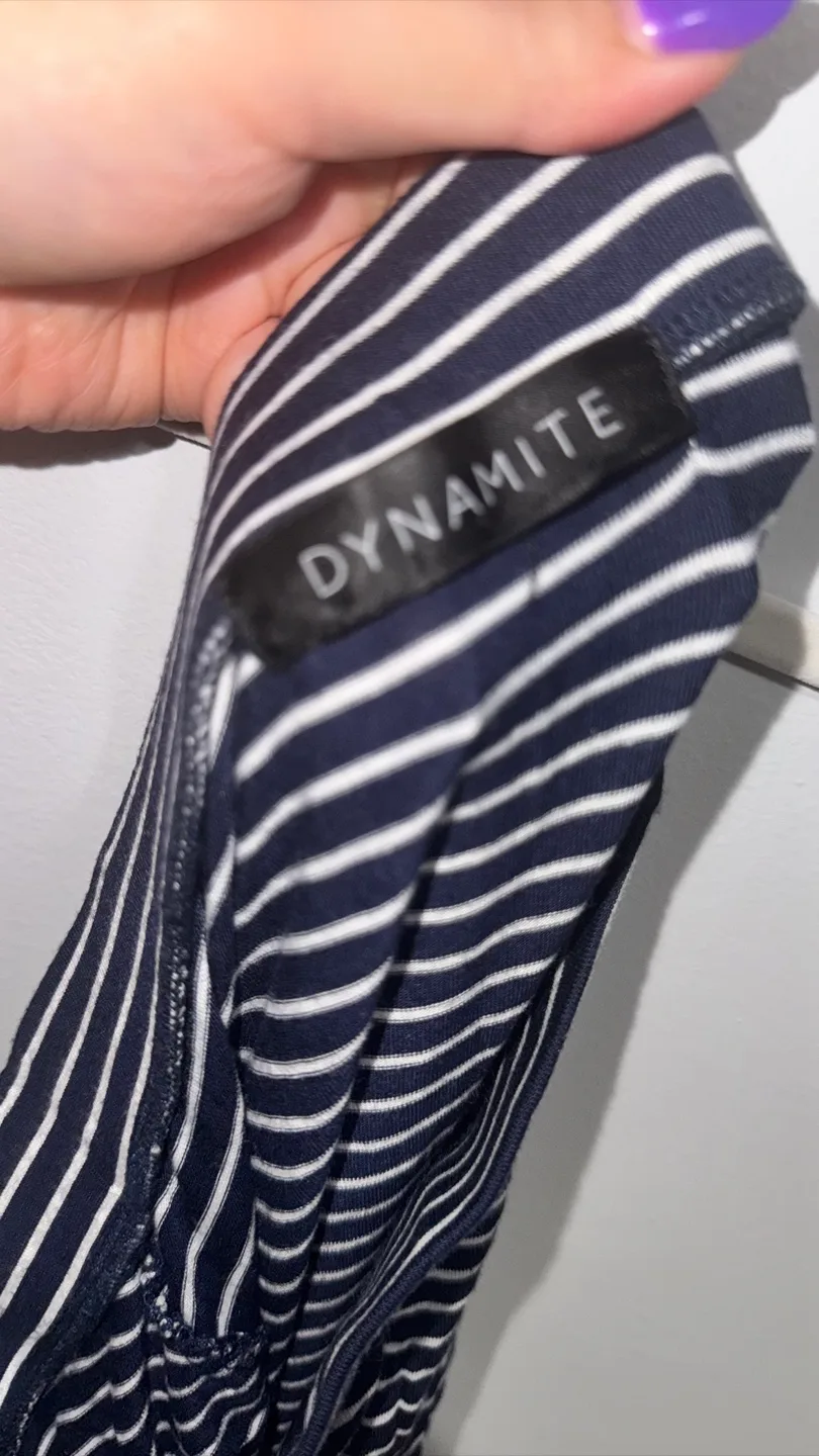 Dynamite Navy and White Striped Maxi Skirt image indicator(2)