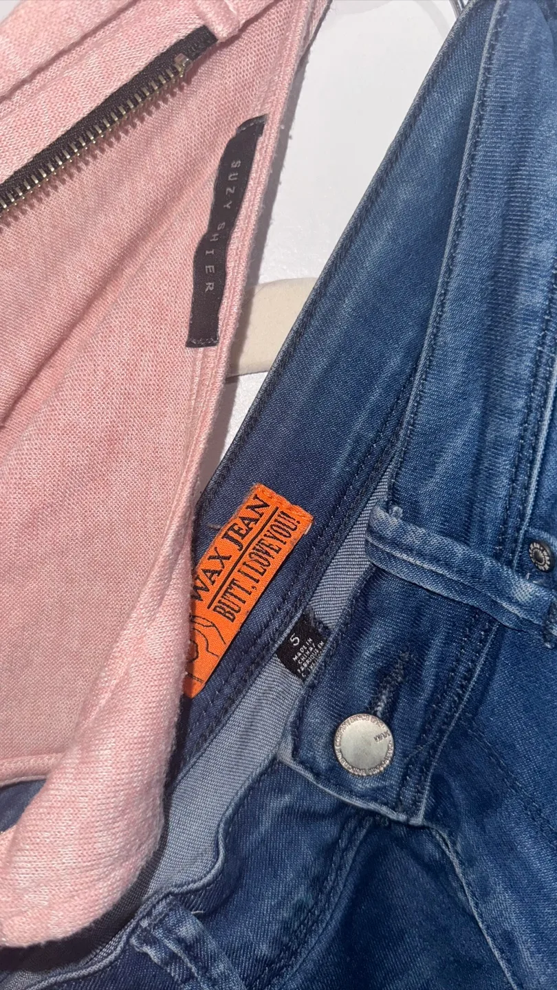 Women's Clothing Bundle: Pink Sweater, Jeans, and Striped Top image indicator(2)