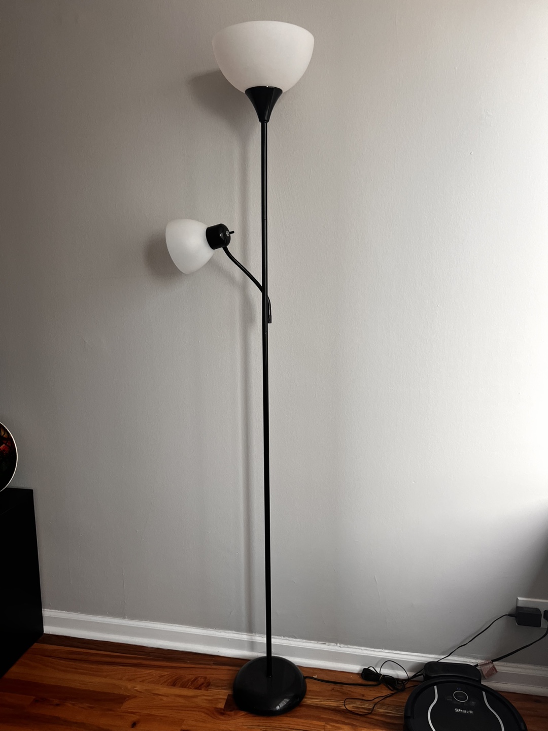 Black Floor Lamp with Two Lights
