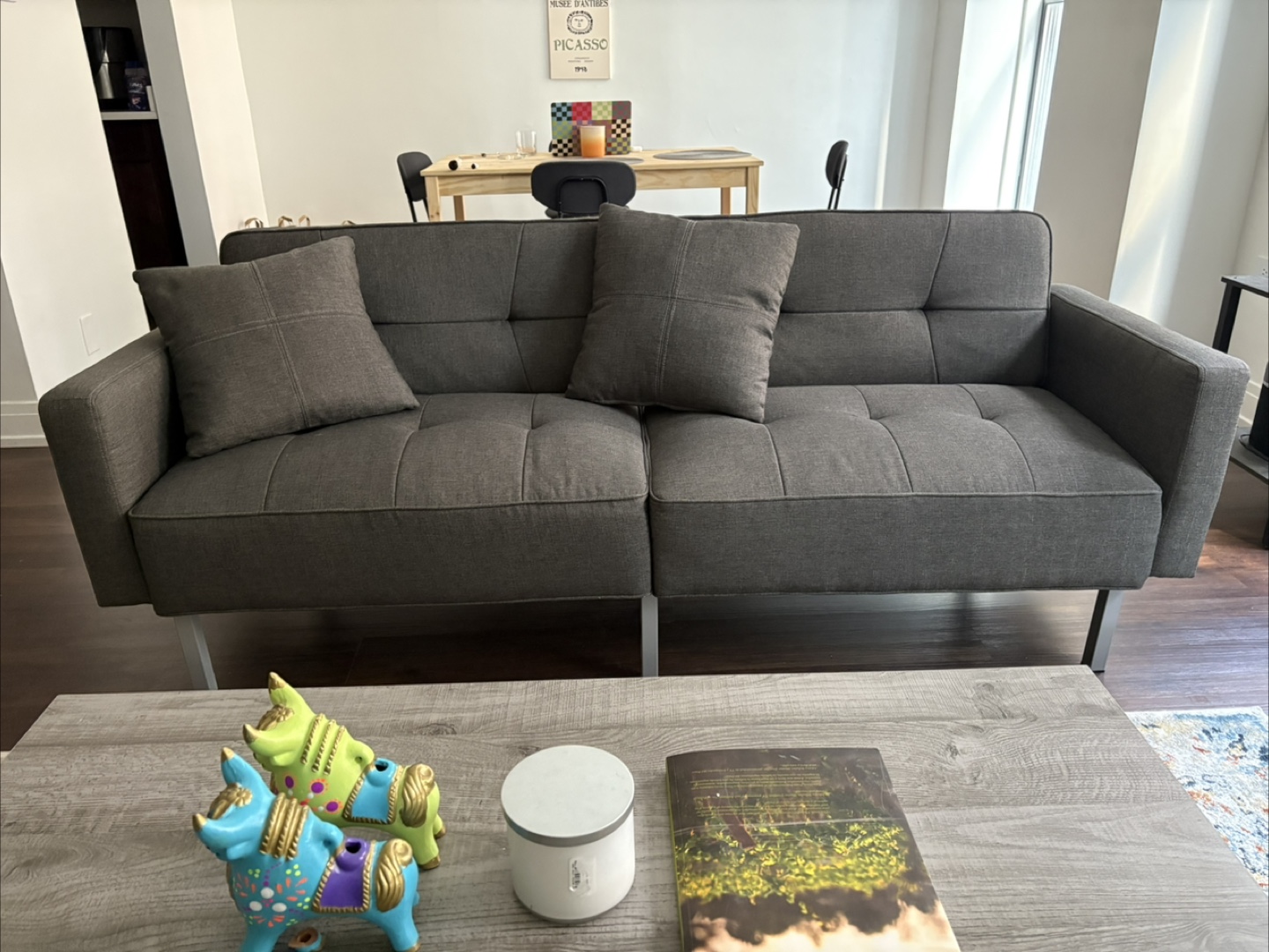 Dark Gray Futon SOFA BED