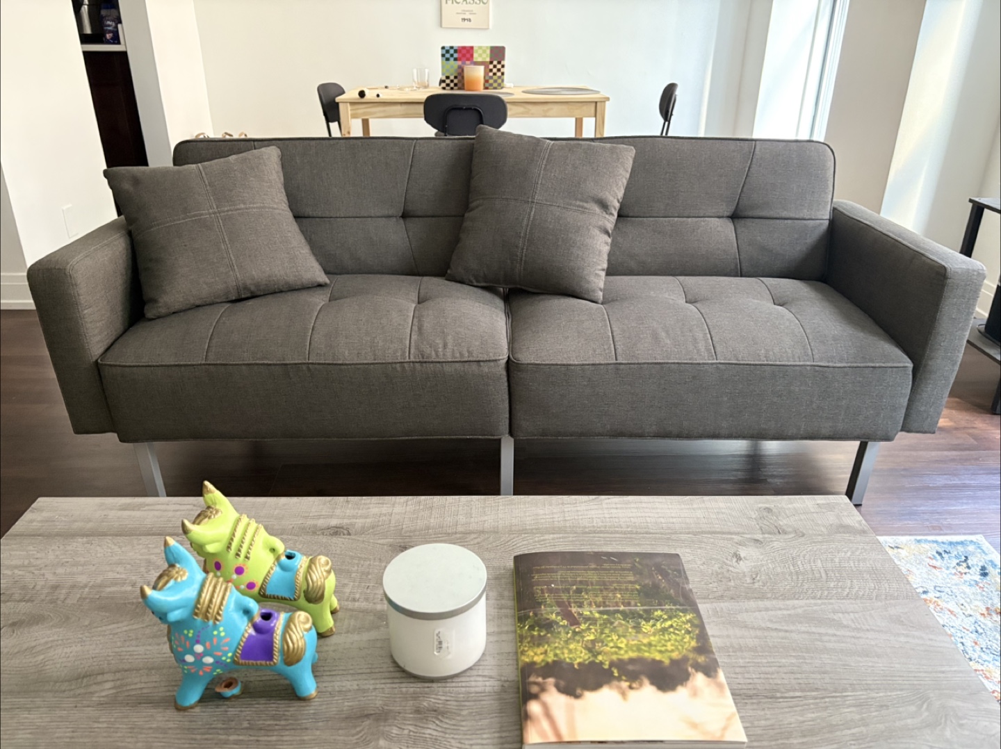 Dark Gray Futon SOFA BED - photo 2