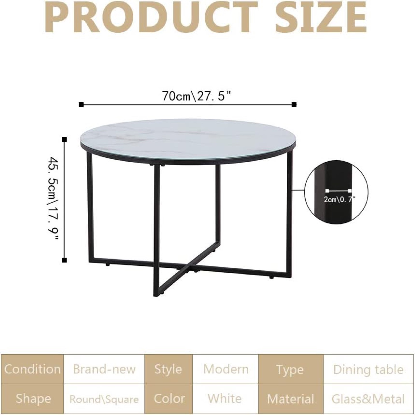 Brand New - Modern Round Coffee Table - photo 3