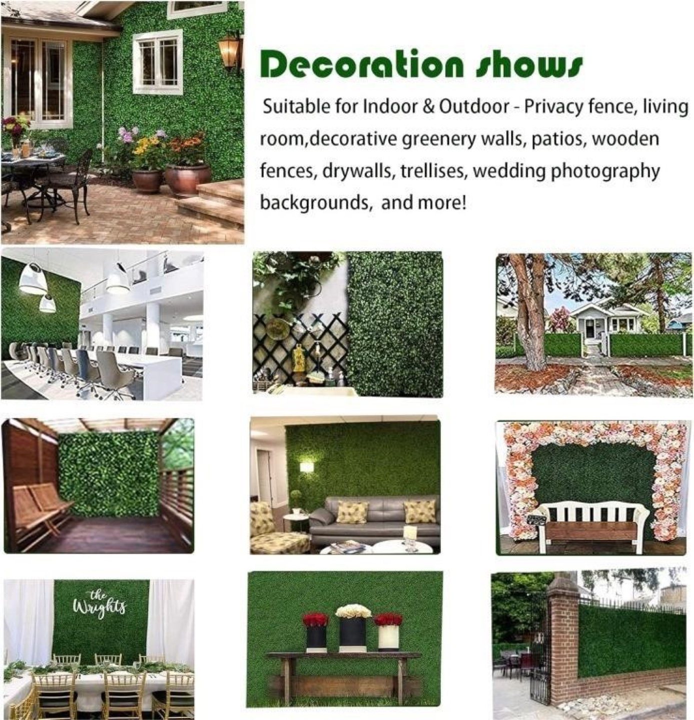 Ticanros Artificial Grass Wall Panels - 12 Pack, 33.36 sq ft - photo 5