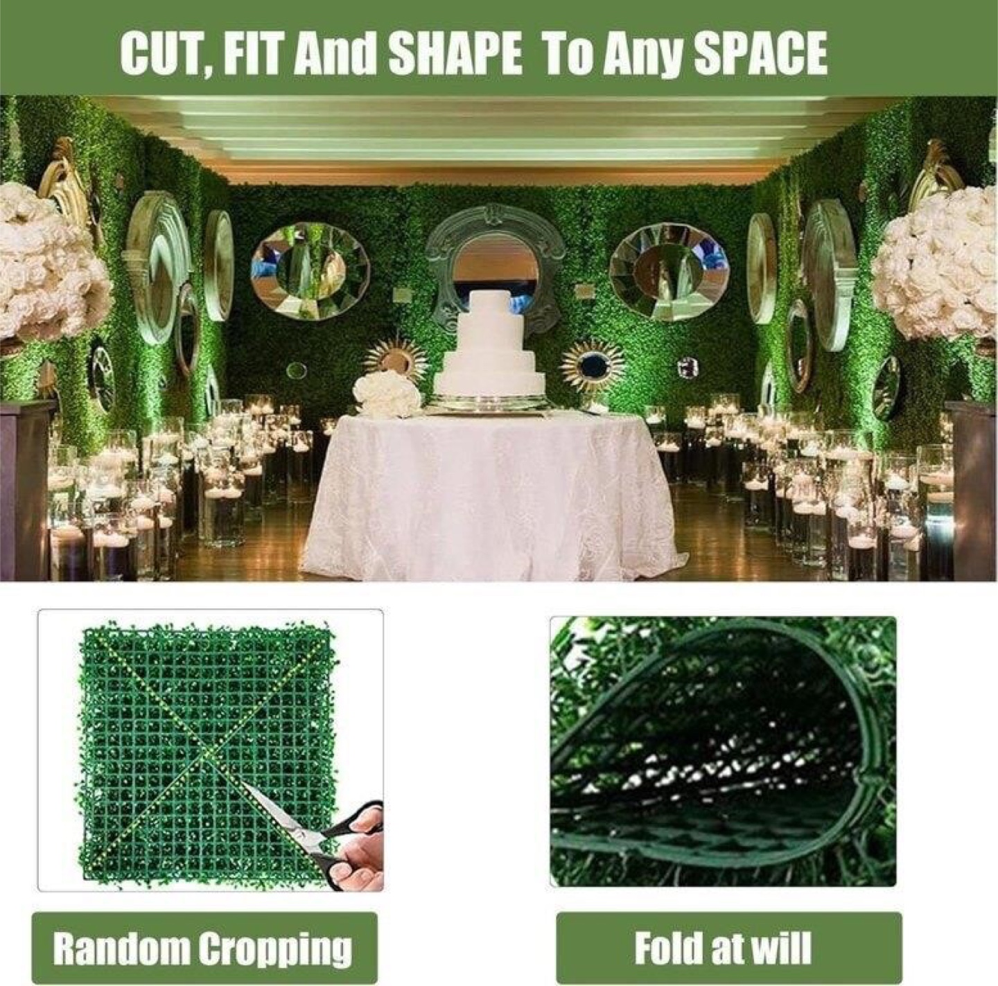 Ticanros Artificial Grass Wall Panels - 12 Pack, 33.36 sq ft - photo 4