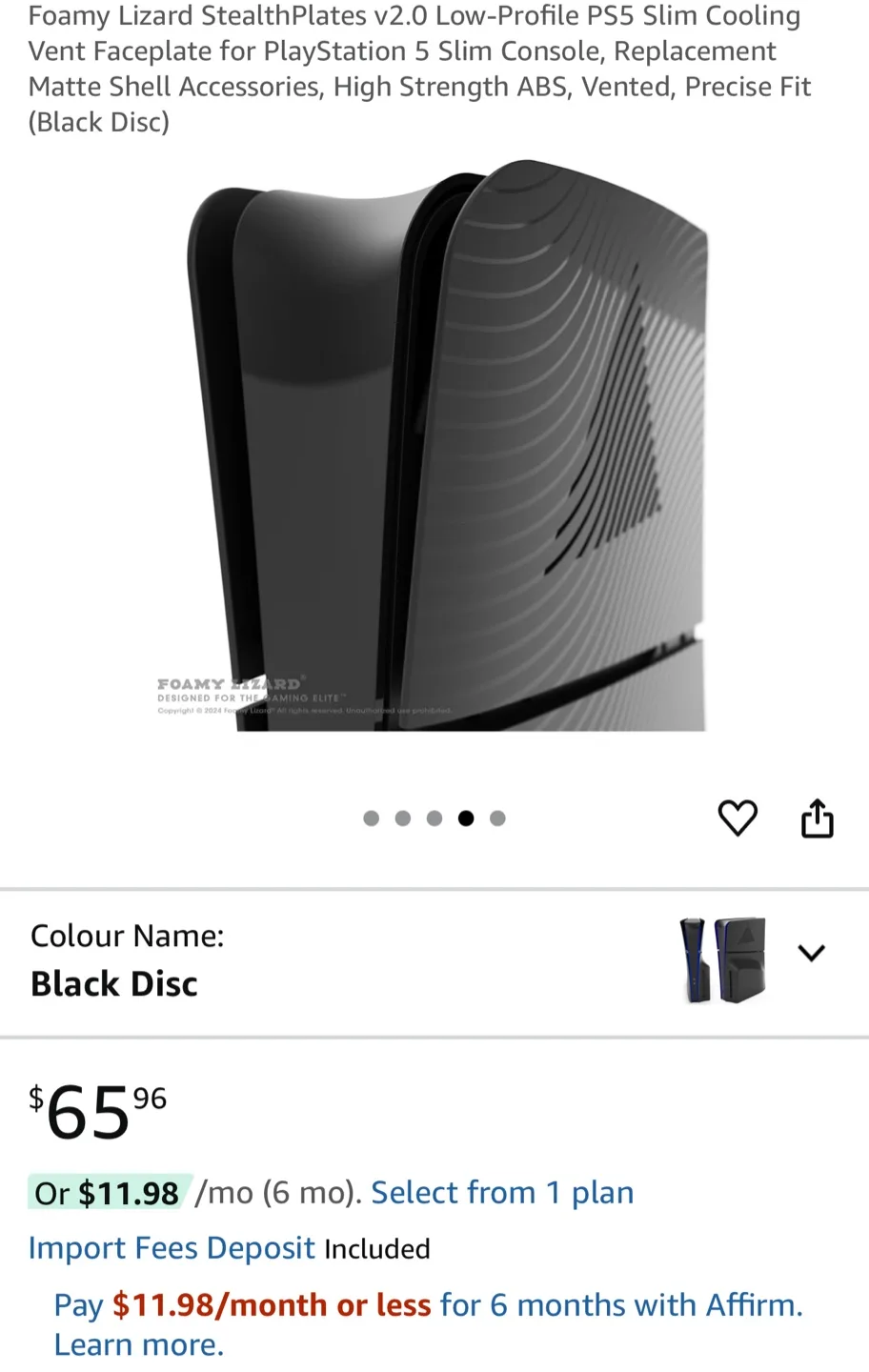 Foamy Lizard StealthPlates V2.0 - PS5 Slim Cooling Faceplate image indicator(3)