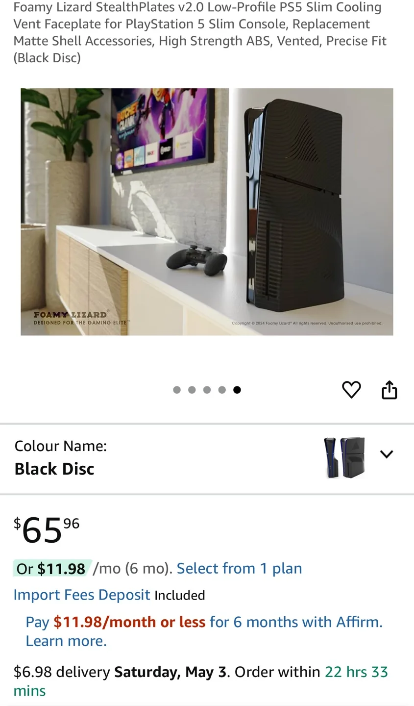 Foamy Lizard StealthPlates V2.0 - PS5 Slim Cooling Faceplate image indicator(2)