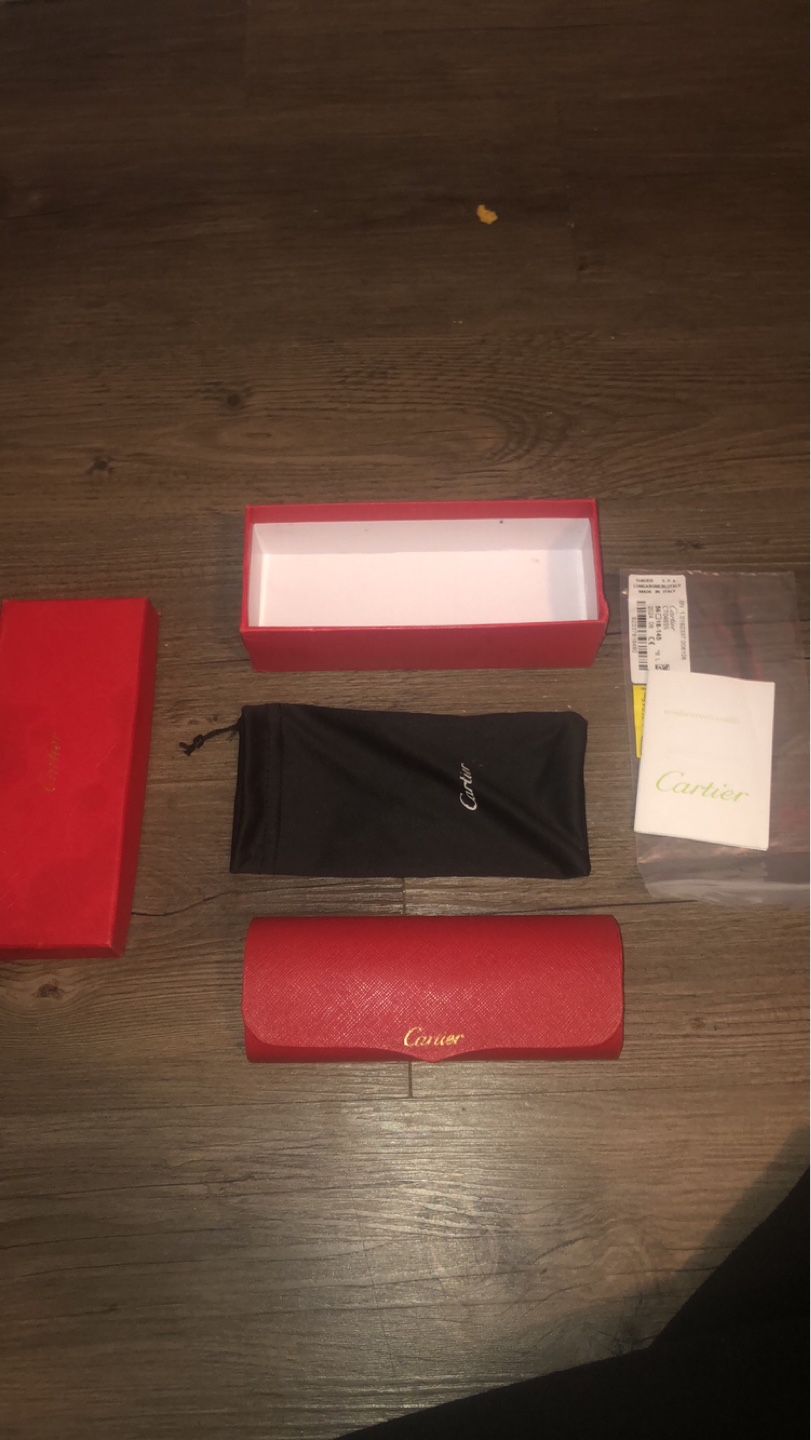 Cartier Orange tinted and wood sunglasses