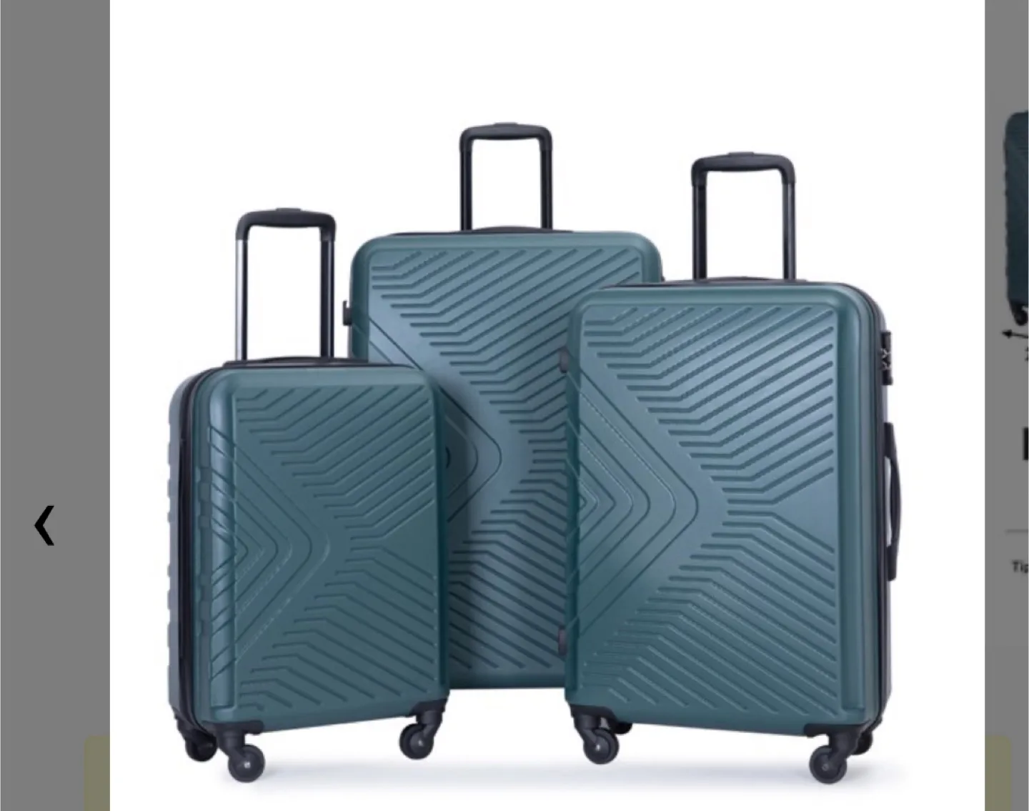 3-Piece Luggage Set - Teal Green Spinner Suitcases thumbnail