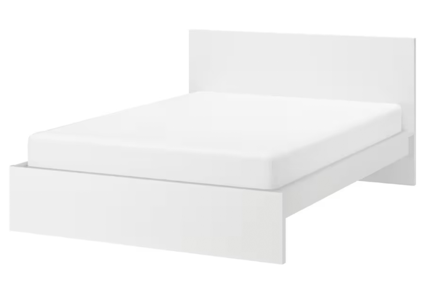 IKEA MALM White Modern Double Bed Frame With Serta Mattress - photo 2