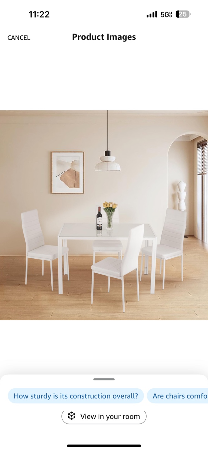 FDW Dining Table - White Glass