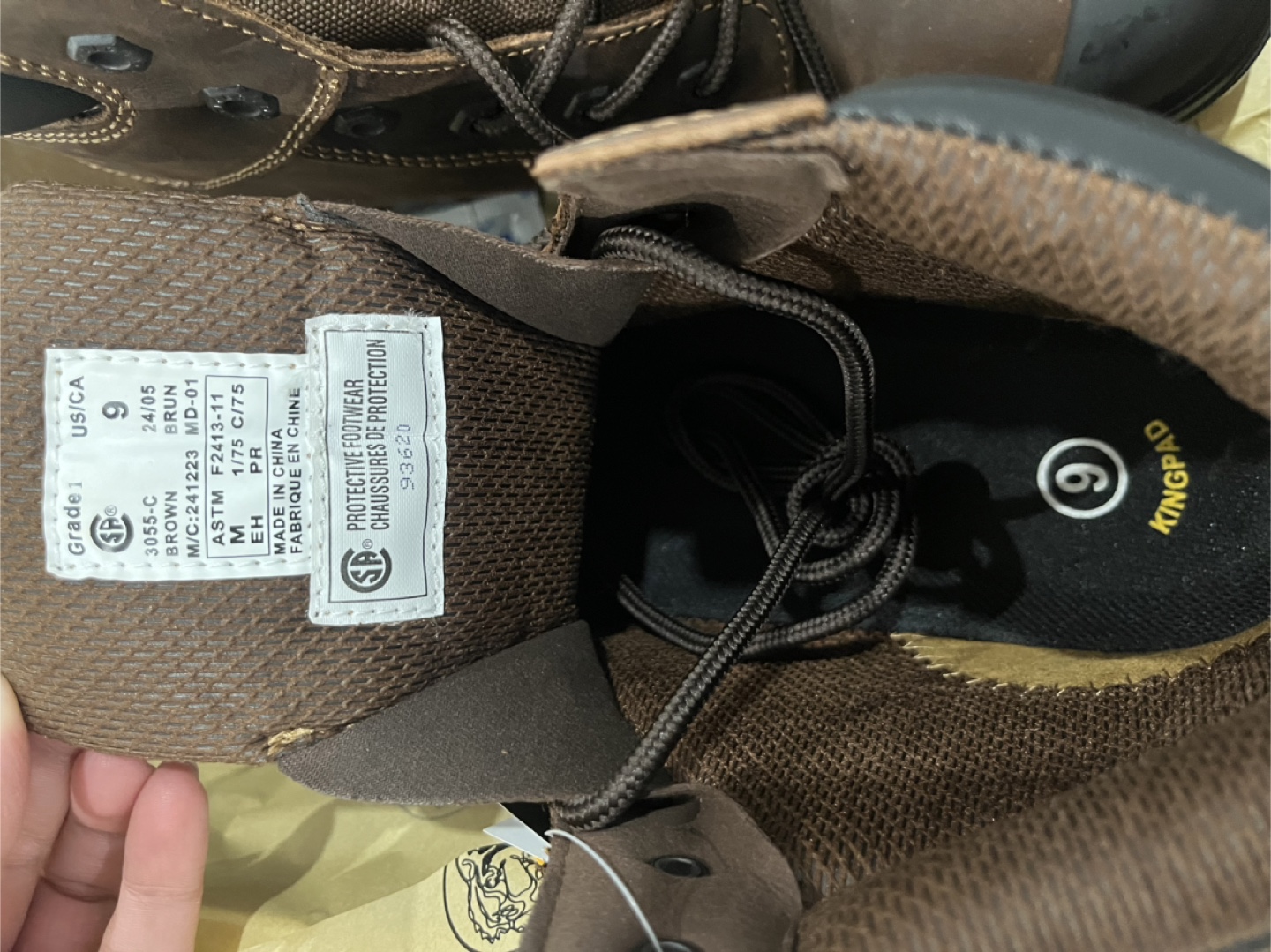 Tiger Safety Men's Brown Work Boots - Size 9 Wide - photo 5