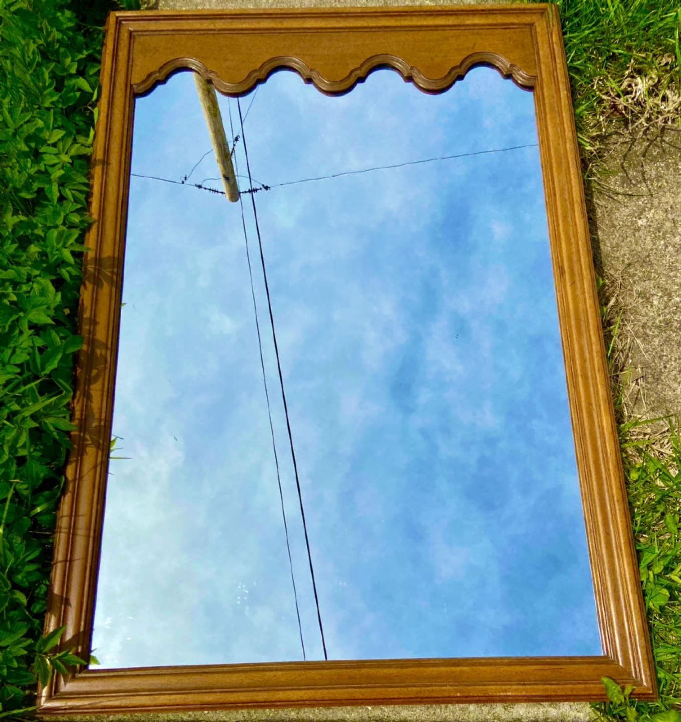 Vintage Wood Frame Mirror