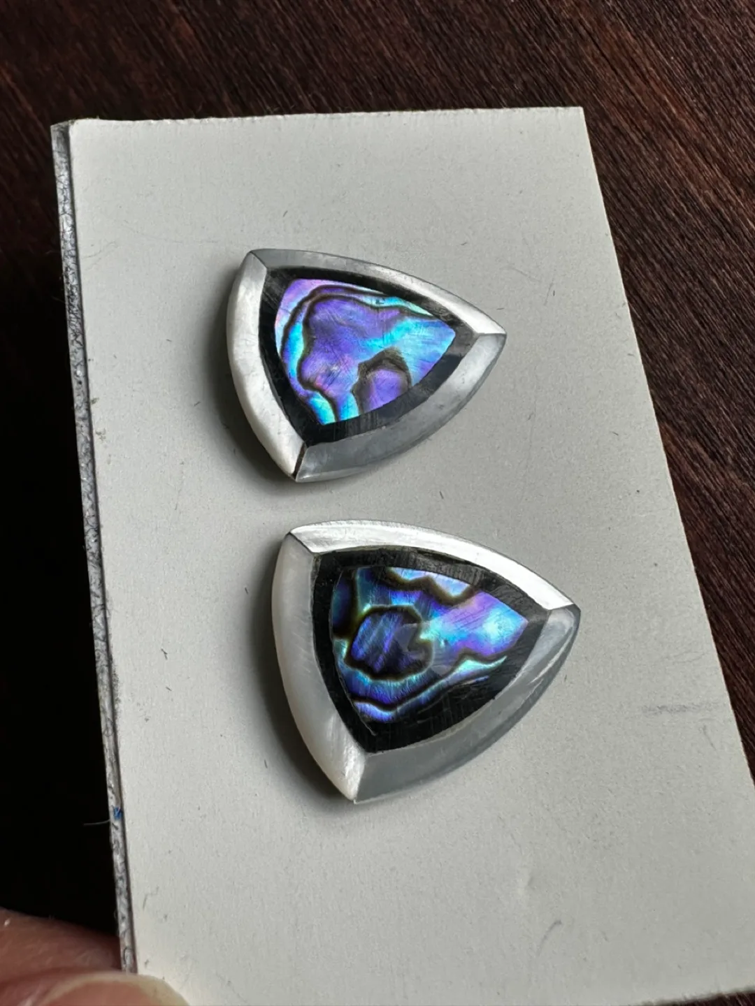Unique Triangular Mother of Pearl Earrings image indicator(2)