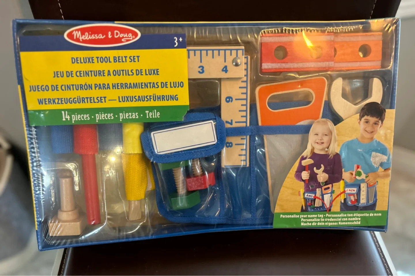 Melissa & Doug Deluxe Tool Belt Set - 14 Wooden Pieces thumbnail