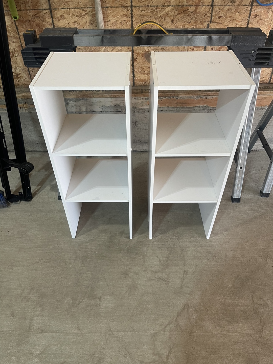 Pair of White 3-Shelf Storage Units