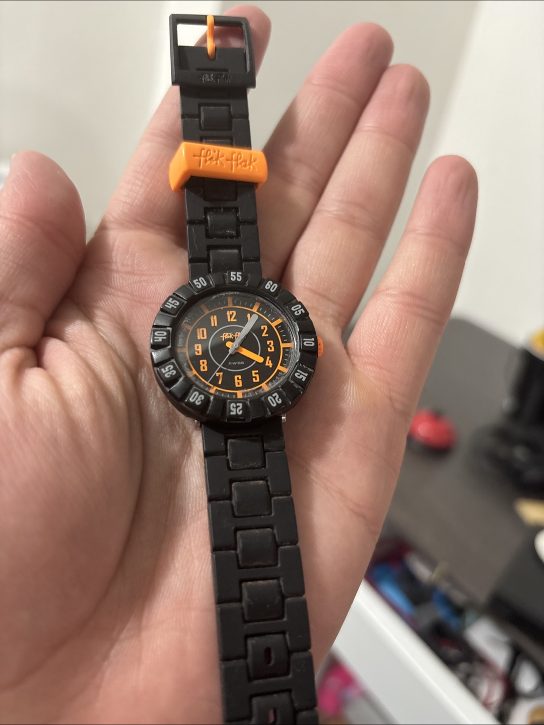Flik Flak Kids Watch Black and Orange