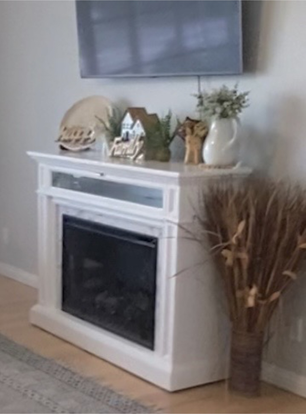 White Electric Fireplace Mantel - photo 2