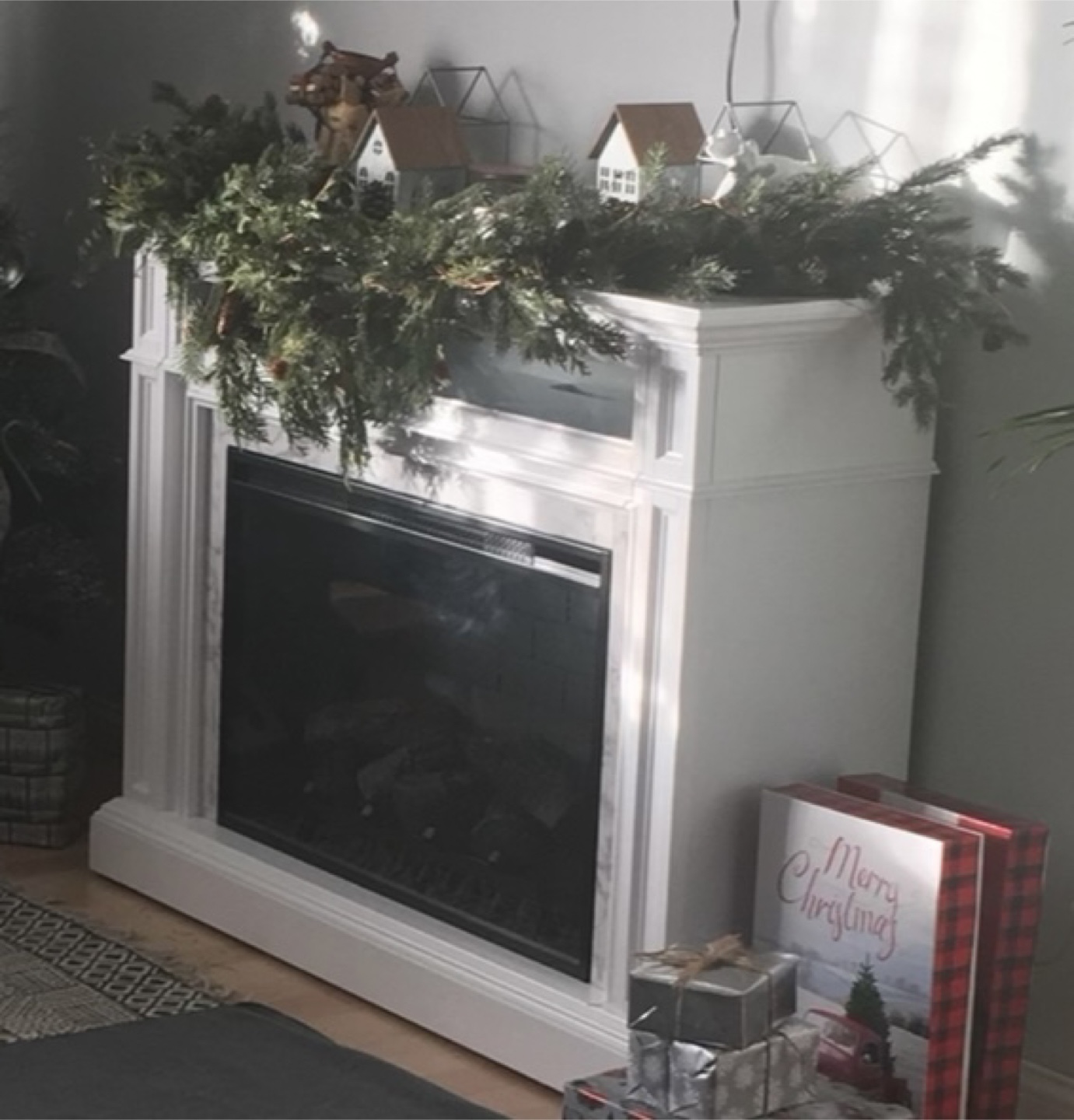 White Electric Fireplace Mantel - photo 3