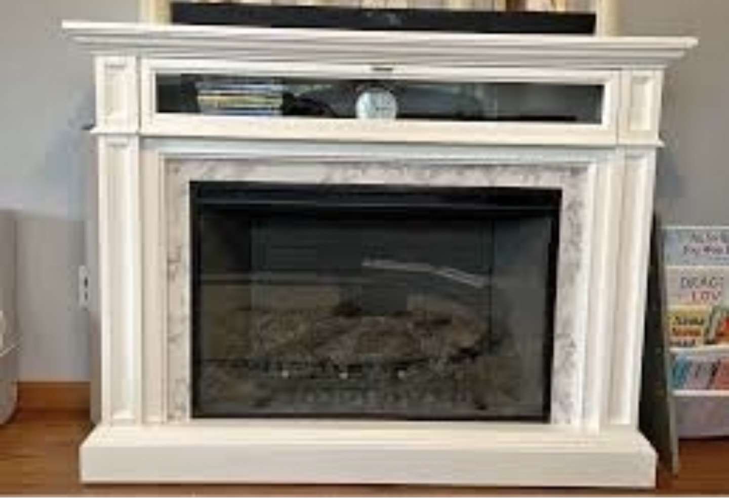 White Electric Fireplace Mantel