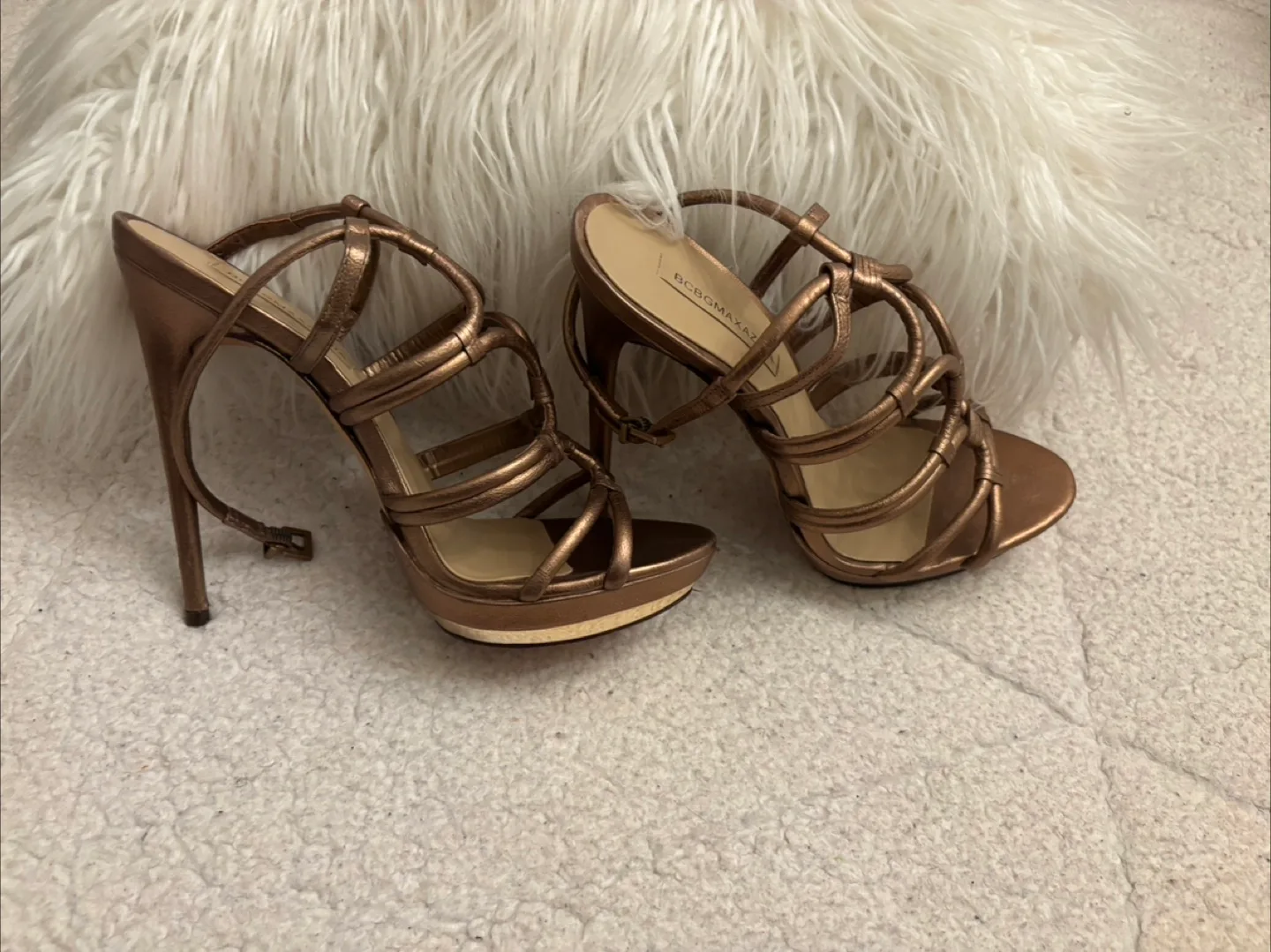 Bronze BCBGMAXAZRIA Platform Heels thumbnail